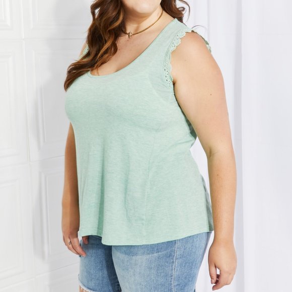 Petal Dew Birdsong Full Size Lace Trim Tank - Picture 7 of 9